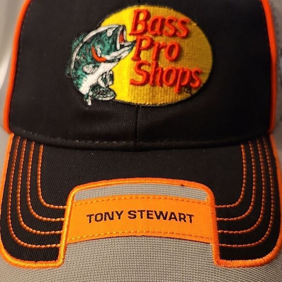 Nascar Bass Pro Shops Tony Stewart 14 Stretch Velcroback Hat - New - Picture 2 of 9